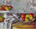 Bodegón con manzanas y frutero Paul Cezanne